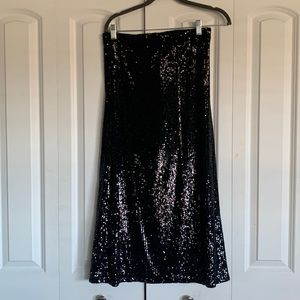 Black sequin long skirt NWT